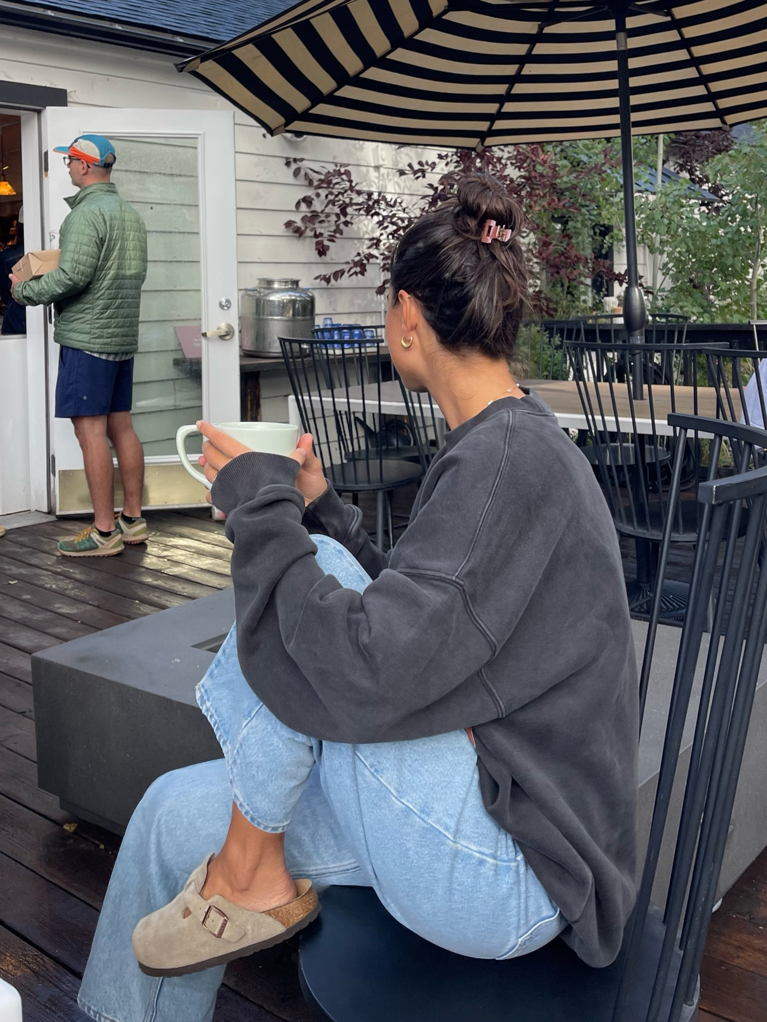 comfy outfit I wore to an early chilly breakfast in Jackson! code AFVIVIANE 
sweater: medium
Jeans: 24 short
Birks: true size 36

#LTKSaleAlert #LTKSeasonal #LTKFindsUnder100