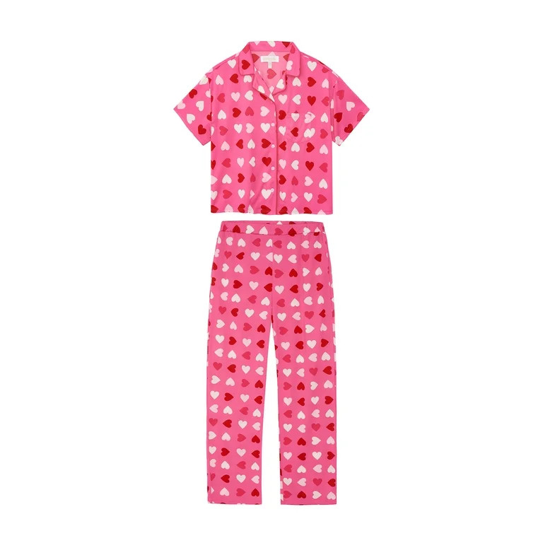 Planet Gold Girls Valentine's Day Pajama Set, 2-Piece, Sizes 4-18 - Walmart.com | Walmart (US)