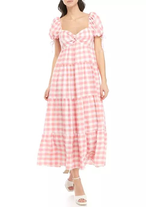 Knotted Gingham Maxi Dress | Belk