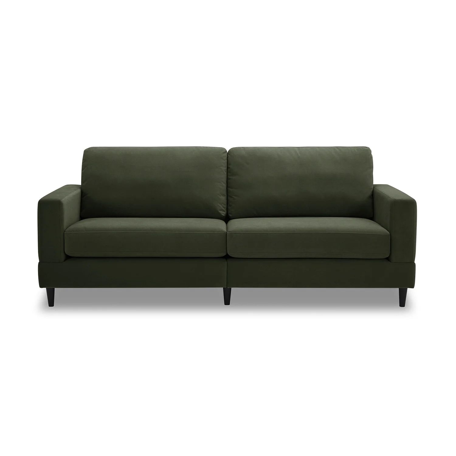 Better Homes & Gardens Springwood Wood Frame 83.46" Sofa, Olive Velvet | Walmart (US)