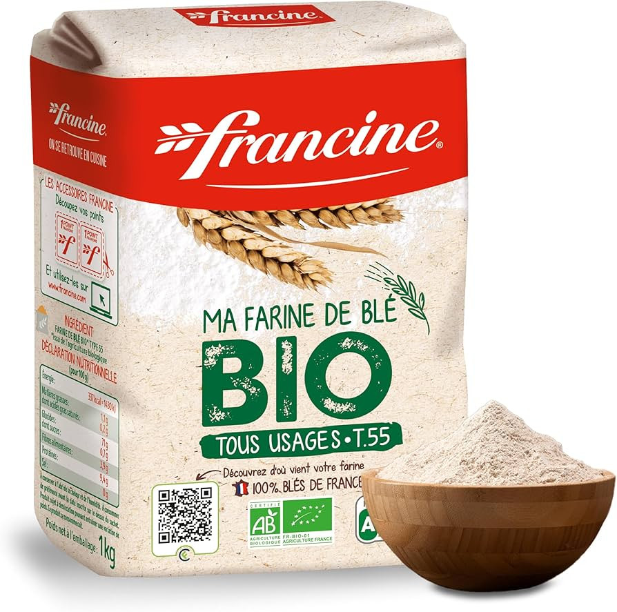 Francine Farine de Ble Bio - French All Purpose Organic Wheat Flour - 2.2 lbs (Pack of 2) | Amazon (US)