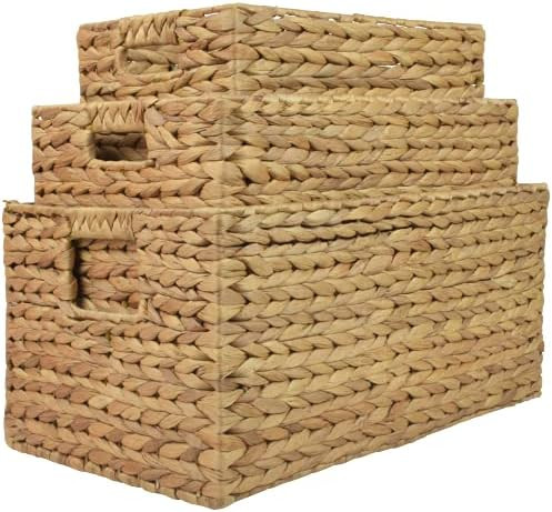 Lil Handicraft Set of 3 Wicker Baskets, Storage Baskets for Organizing, Woven Baskets, Organizer,... | Amazon (US)