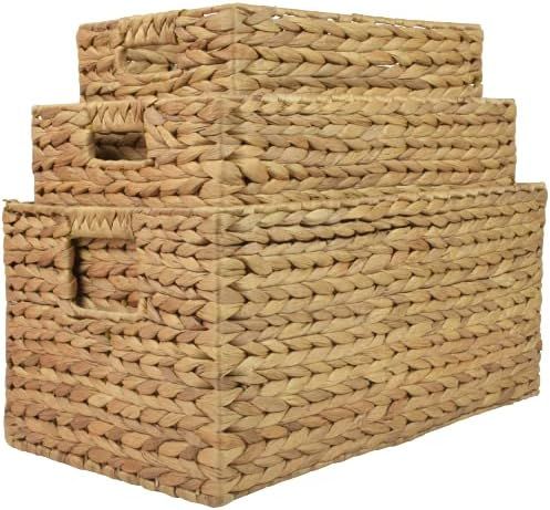 Lil Handicraft Set of 3 Wicker Baskets, Storage Baskets for Organizing, Woven Baskets, Organizer,... | Amazon (US)