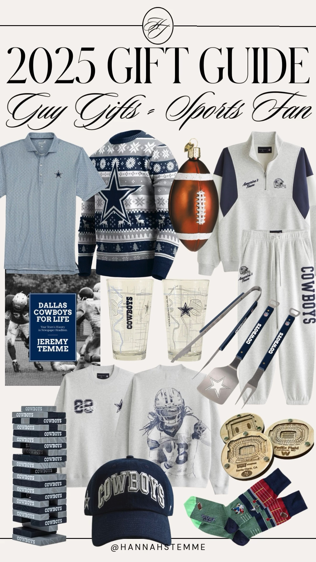 2025 Gift Guide: Guy Gifts – Sports Fan
The best sports fan gifts for men — especially Dallas Cowboys fans. Sharing team apparel, sweatshirts, polos, lounge sets, hats, glassware, grilling tools, ornaments, books, socks, and memorabilia he’ll love.
Perfect Christmas gifts for husbands, dads, brothers, and die-hard NFL fans.
Shop all my sports fan gift picks below. 🏈⭐️

#giftguide2025
#sportsfangifts
#giftsforhim
#mensgiftguide
#cowboysfan
#holidaygiftguide

#LTKMens #LTKHome #LTKGiftGuide