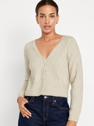 Textured Cropped Cardigan Sweater for Women | Old Navy (US)