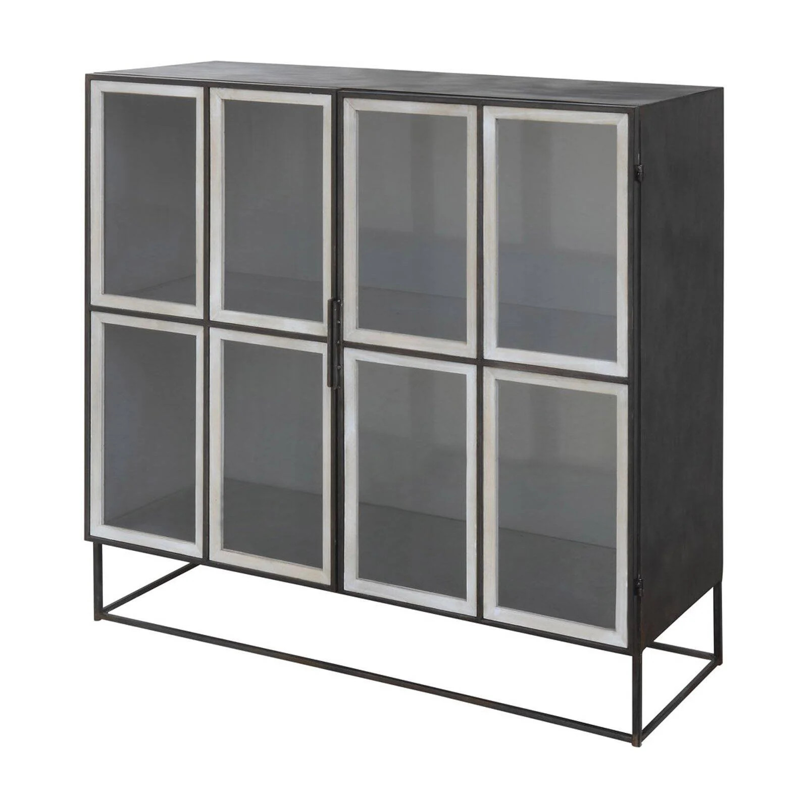 3R Studios Distressed Black Metal and Black Cabinet | Walmart (US)