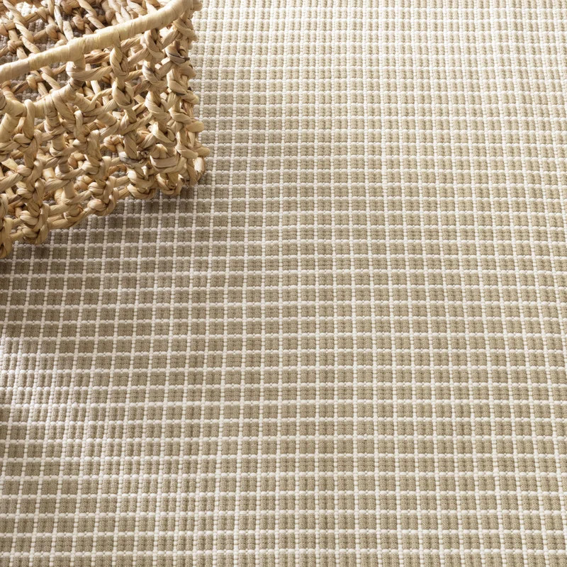 Gridiron Wheat Handwoven Indoor/Outdoor Rug | Birch Lane