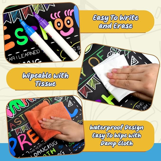 Personalized First Day and Last Day of School Sign 13" x 16" Large Chalkboard Style Photo Prop Ba... | Amazon (US)