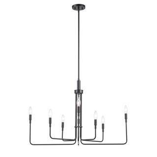 Bel Air Lighting Charlotte 8-Light Black Candle Chandelier Light Fixture 11318 BK - The Home Depo... | The Home Depot