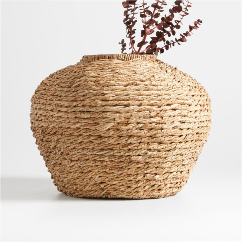 Small Handwoven Seagrass Vase 13" + Reviews | Crate & Barrel | Crate & Barrel