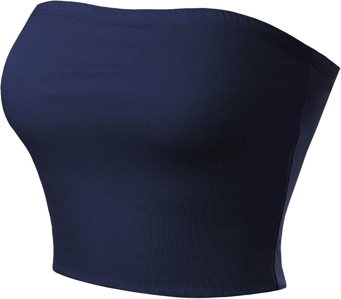 MixMatchy Women's Casual Strapless Basic Sexy Tube Top | Amazon (US)
