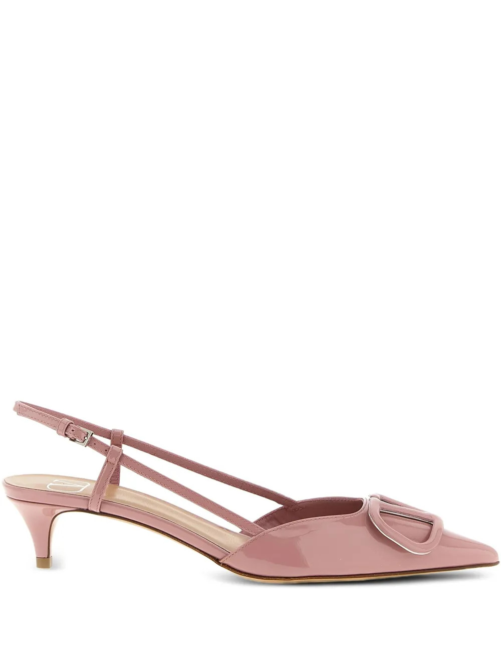 Valentino Garavani VLogo signature patent leather slingback pumps 40mm - Pink | Farfetch Global