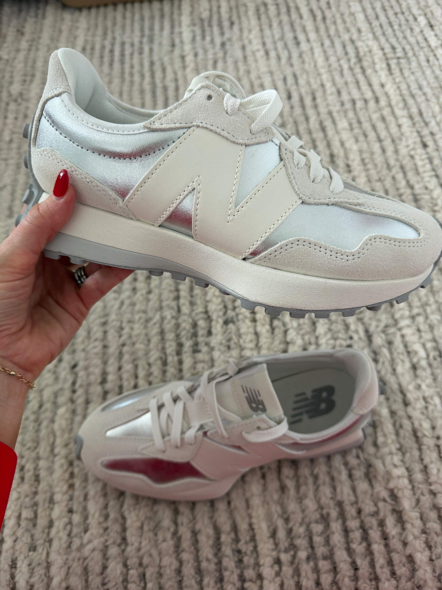 Favorite sneakers in this new metallic color. I get my true size! 

#LTKdayinmylife #LTKFindsUnder100