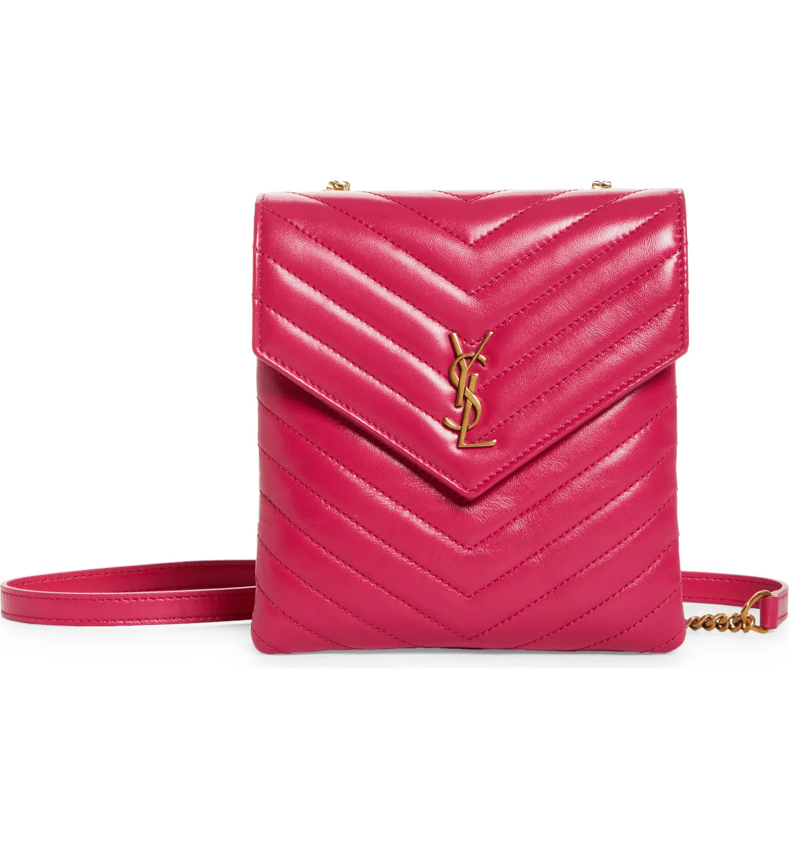 Saint Laurent Quilted Leather Double Flap Crossbody Bag | Nordstrom | Nordstrom