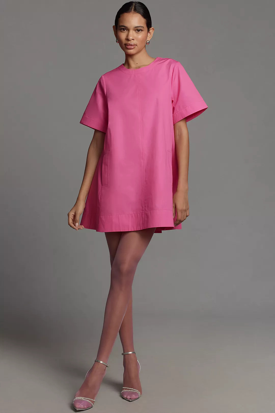 The Emmy Short-Sleeve Swing Mini Dress by Maeve | Anthropologie (US)
