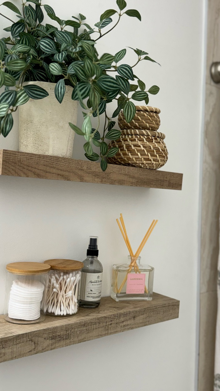 It was fine… but I knew it could be better 😌✨ 

Gave my daughters/guest bathroom a little makeover, no need to change everything to CHANGE everything 🙌🏻 love the vibe here now 🤌🏼

#renterfriendly #bathroommakeover #bathroominspo #bathroomideas #cozyspaces