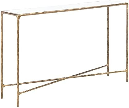 SAFAVIEH Couture Home Collection Jessa Metal Marble Top Entryway Living Room Rectangle Console Table | Amazon (US)