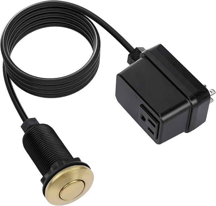 Garbage Disposal Switch, Cordless Air On Off Kit for Food Waste Disposer, Brushed Gold, LONG 3.5"... | Amazon (US)