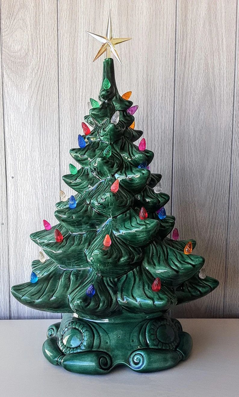 Vintage Ceramic Lighted Christmas Tree Atlantic Mold 19" | Etsy (US)