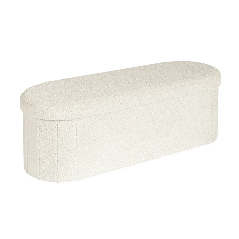 Bazine Upholstered Ottoman Bench Oval with Storage 43"x15"x15" | Wayfair North America