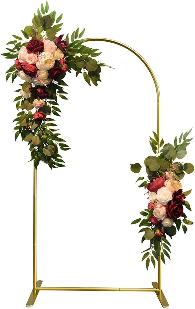 7.2FT Gold Aluminum Arch Backdrop Stand, Square Balloon Arch Stand Wedding Frame for Birthday Par... | Amazon (US)