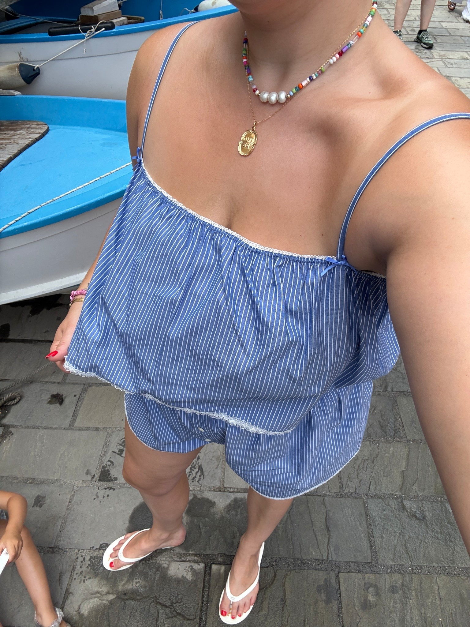 Revolve pinstriped blue matching set top size m shorts size L

Sam Edelman flip flops code noelle20 to save

#LTKFindsUnder50 #LTKStyleTip #LTKMidsize