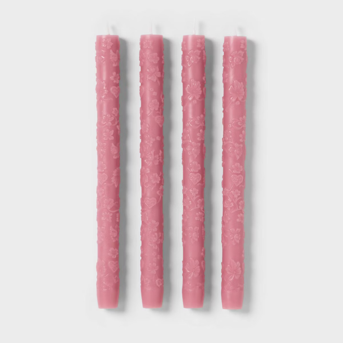 4pk Valentine's Taper Candle Set Rose Pink - Threshold™ | Target