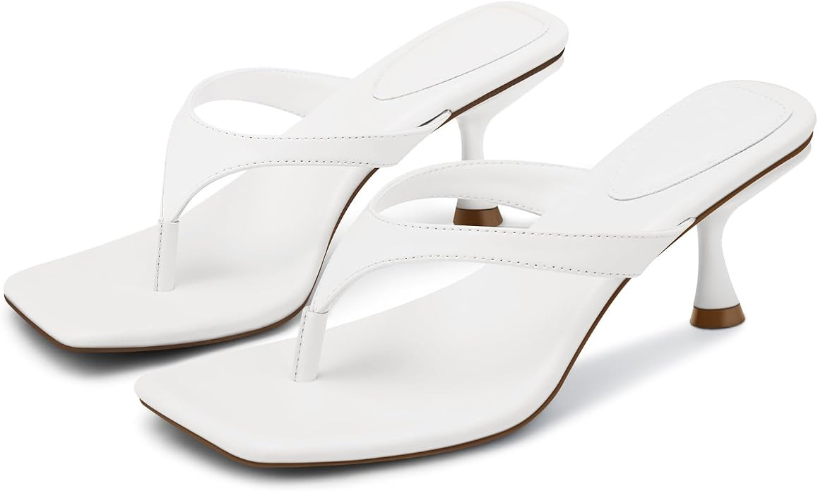 CELLENZ Women Kitten Heels Sandals: 2.5 Inch Heeled Flip Flop | Amazon (US)