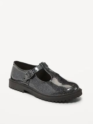 Glittery Faux-Leather Mary-Jane Shoes for Girls | Old Navy (US)