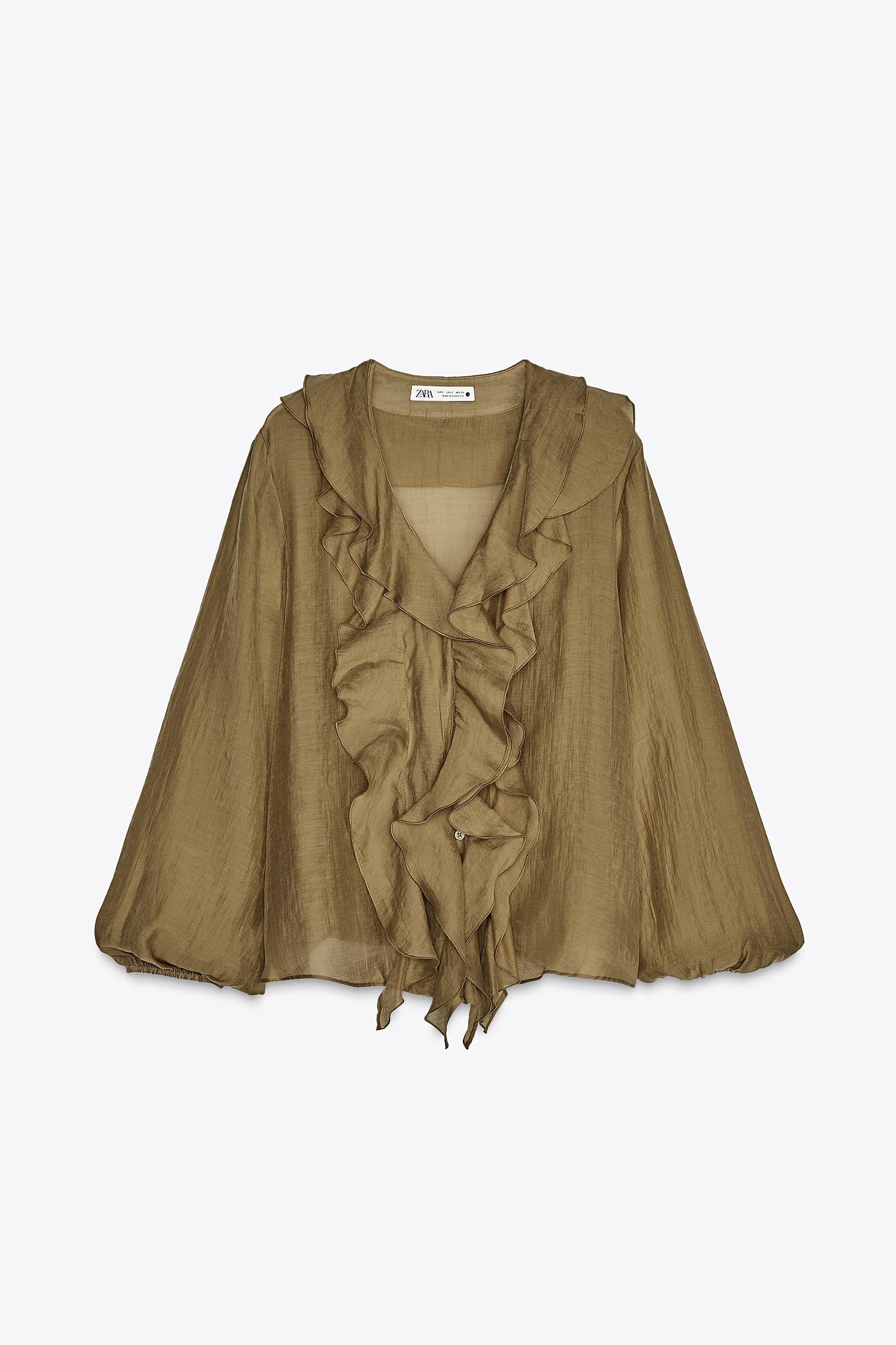 ZW COLLECTION RUFFLED SHIRT$ 49.90 Ecru Gray MustardMustard | 4043/073/305Add to cartAddZARA WOMA... | Zara US
