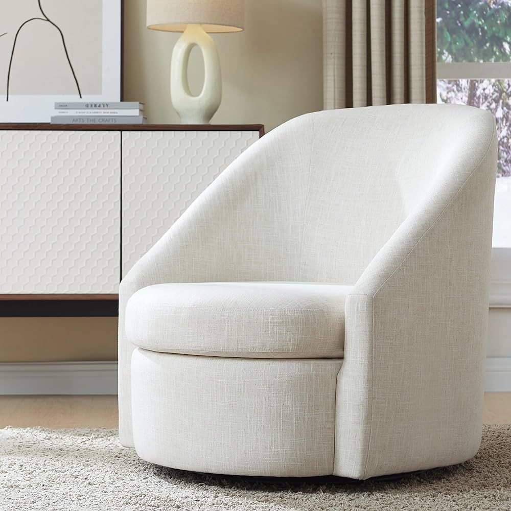 Simple Modern 360° Swivel Glider Accent Chair, Living Room Chairs with Thicken Upholstered, Armc... | Amazon (US)