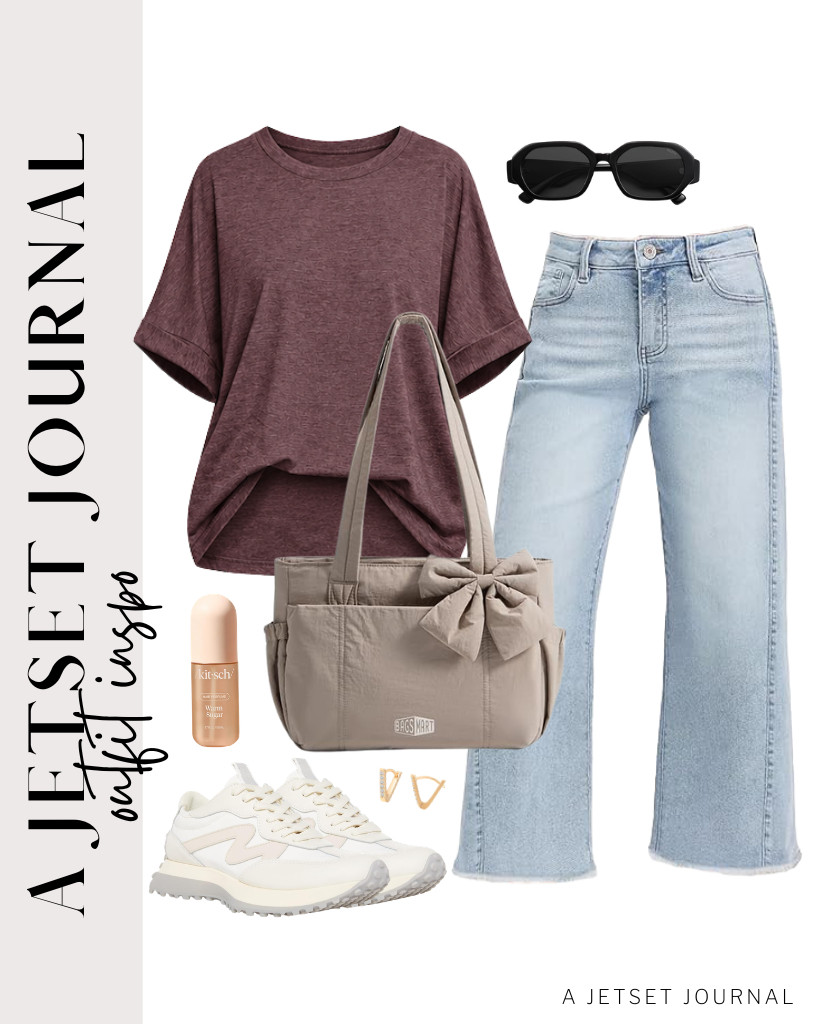 If you have a wine-red oversized top worn with Allimy jeans, you can pair it with these Steve Madden Campo sneakers. This BAGSMART Crush Bow tote bag is a perfect match for this look. Don’t forget to spray this bestselling Kitsch hair perfume!

#LTKSeasonal #LTKSaleAlert #LTKTravel
 

 