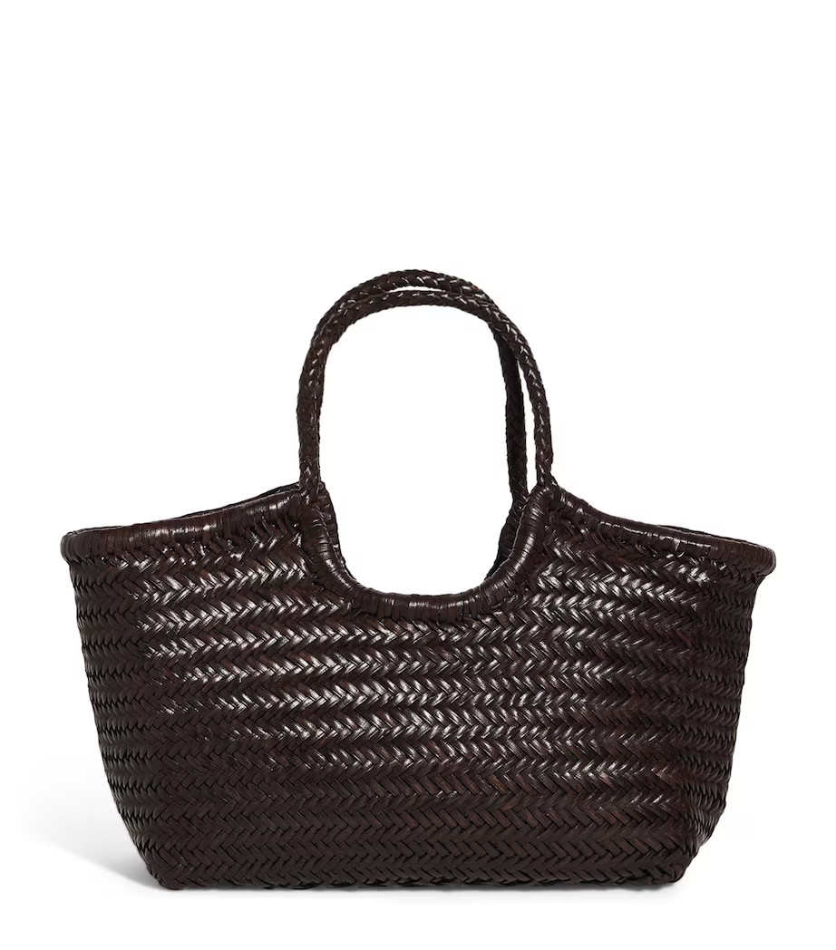 Large Leather Woven Nantucket Tote Bag | Harrods