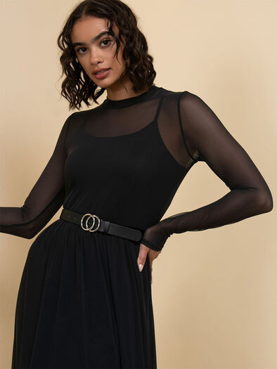 Long Sleeve Mesh Maxi Dress | Ricki's