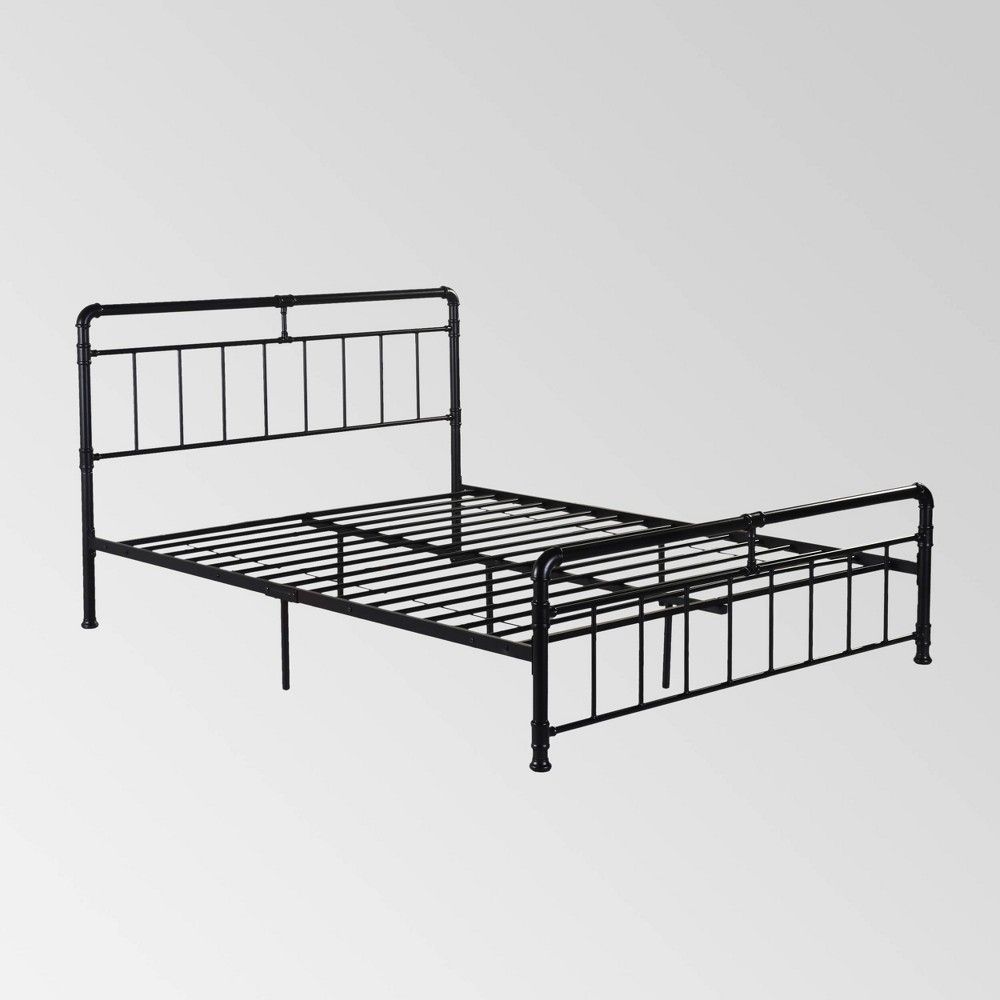 Queen Mowry Industrial Iron Bed Black - Christopher Knight Home | Target