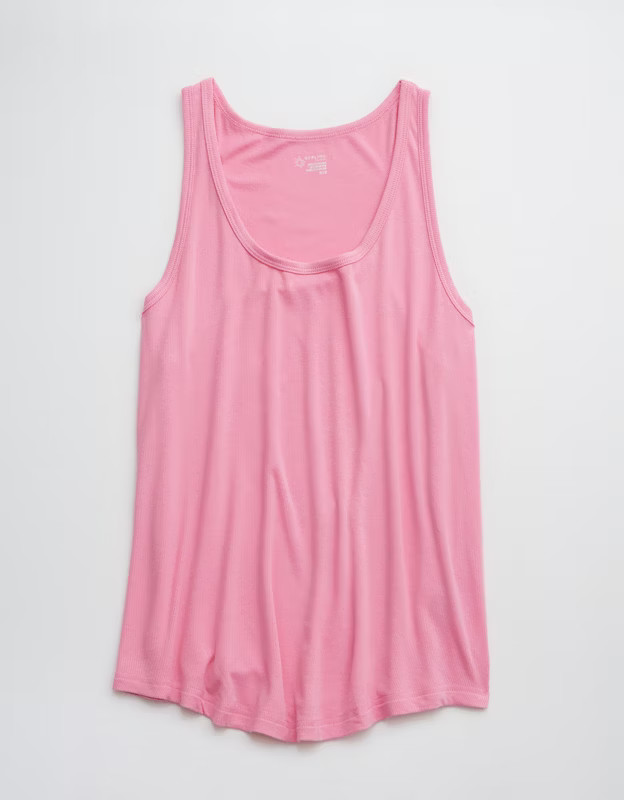 OFFLINE By Aerie Thumbs Up Ribbed Flowy Tank | American Eagle Outfitters (US & CA)