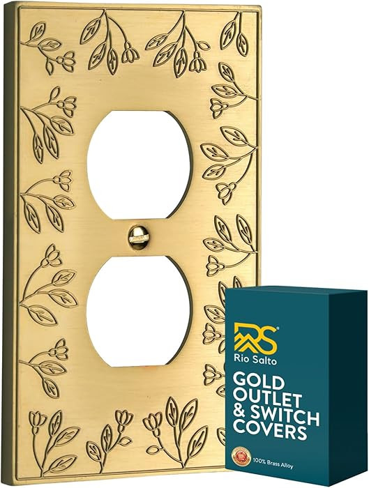 Rio Salto Metal Floral Decorative Wall Plate Outlet Cover Light Switch Cover Plate Electrical Out... | Amazon (US)