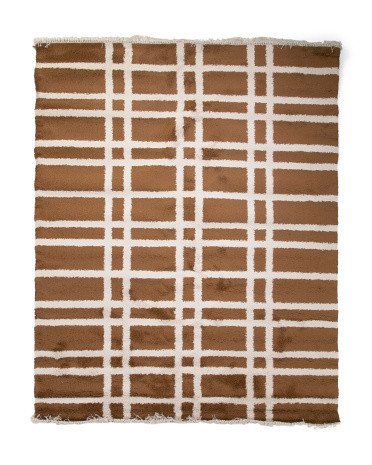 Made In Belgium 8x10 Bedouin Plaid Area Rug | TJ Maxx