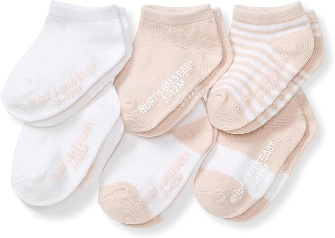 Burt's Bees Baby Unisex Baby Socks Ankle or Crew Height Made with Soft Organic Cotton, 6 Packs wi... | Amazon (US)