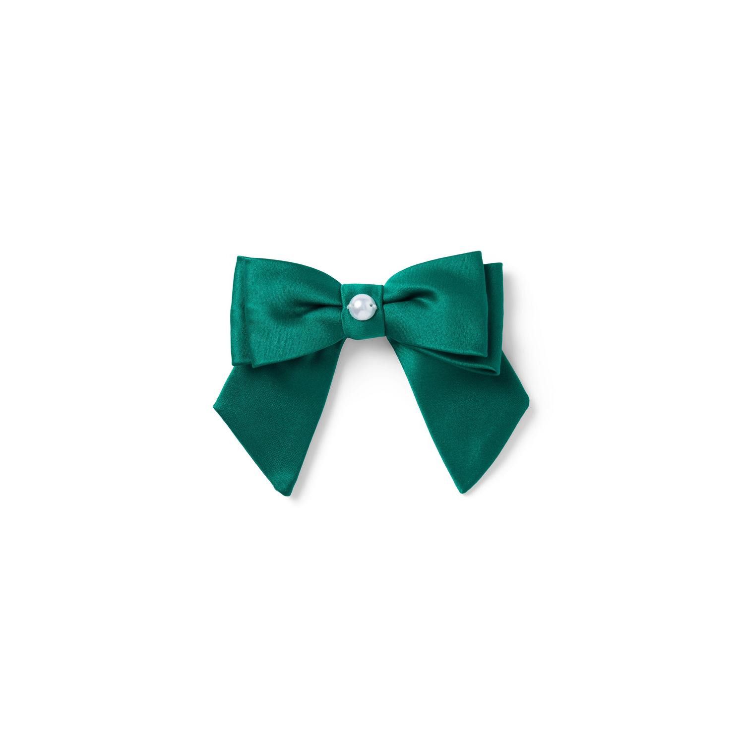 Satin Pearl Bow Barrette | Christmas Bow | Girls Hair Bows | Holiday Outfits For Kids #LTKkids Girls | Janie and Jack