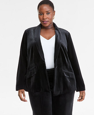 I.N.C. International ConceptsPlus Size Velvet Blazer | Macy's