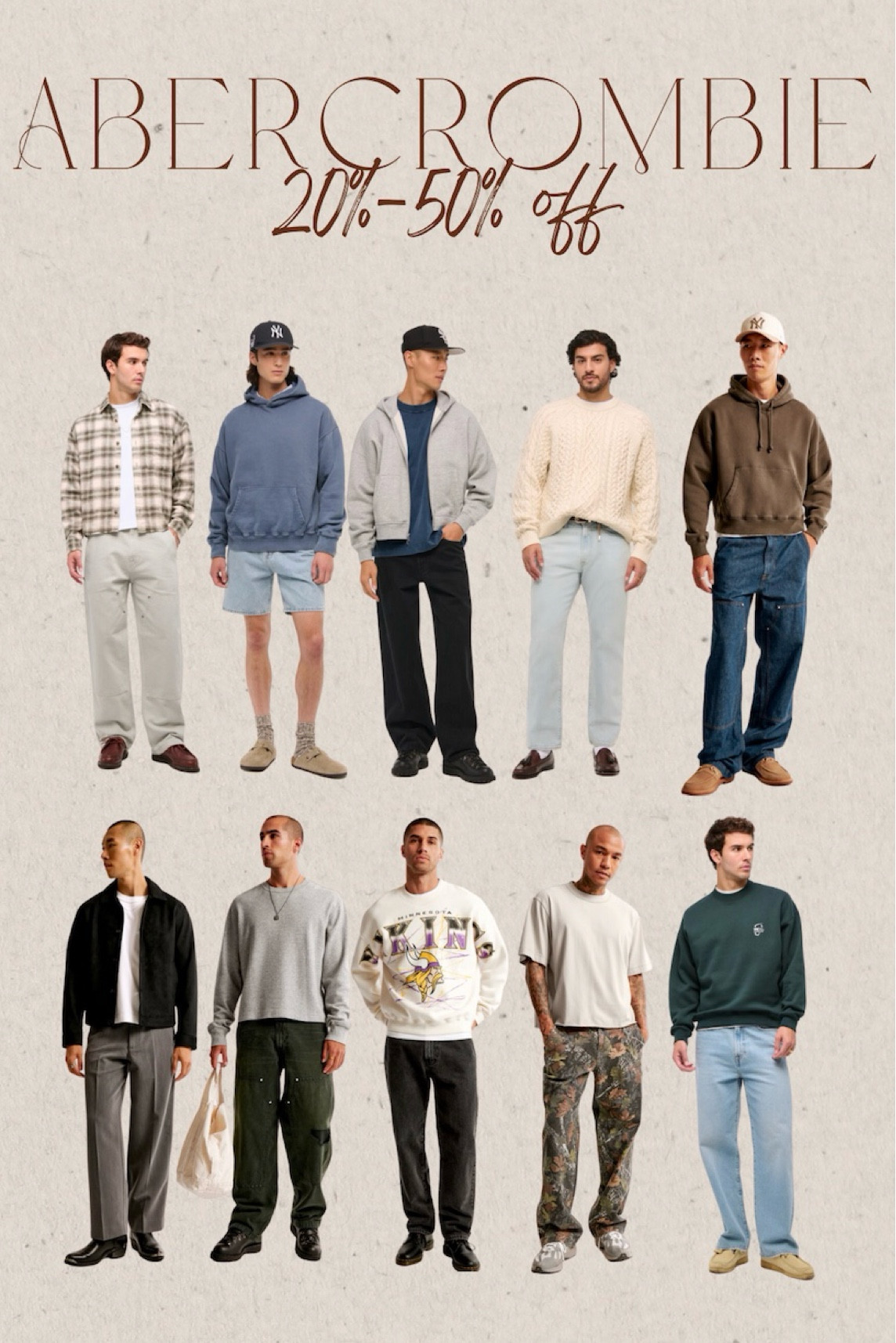 Abercrombie sale, 20-50% off everything. Online exclusive 

#LTKMens #LTKStyleTip #LTKSaleAlert