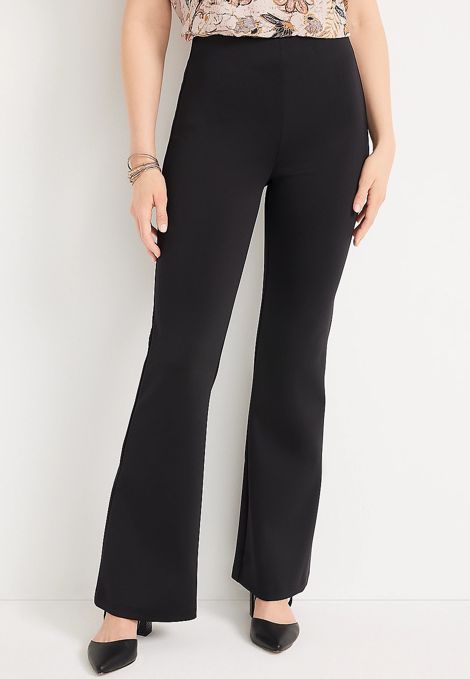 Everflex™ Flare Pull On Ponte Pant | Maurices