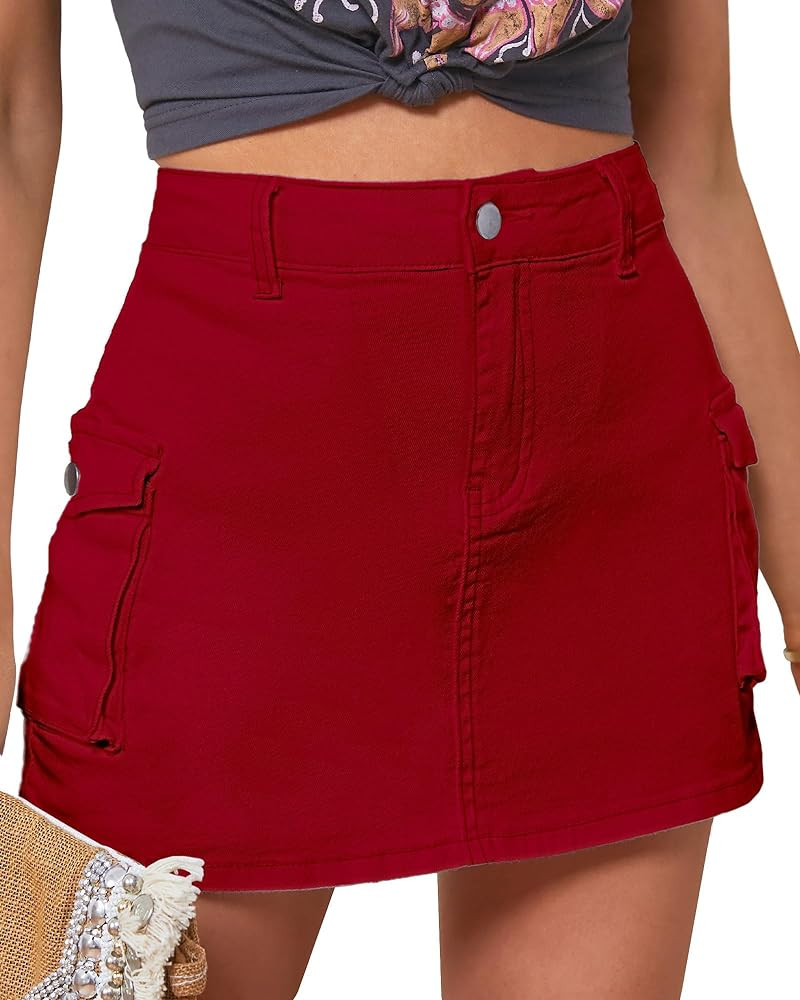 luvamia 2025 Cargo Shorts for Women Casual Summer Skorts Skirts High Waisted Mini Short Skort wit... | Amazon (US)