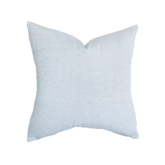 Casey | Light Chambray Linen Pillow Cover | Neutral Light Blue Indigo Chambray | Modern Coastal F... | Etsy (US)