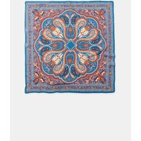 Zara - Paisley Print Silk Scarf - Blue - M - Woman | Zara US