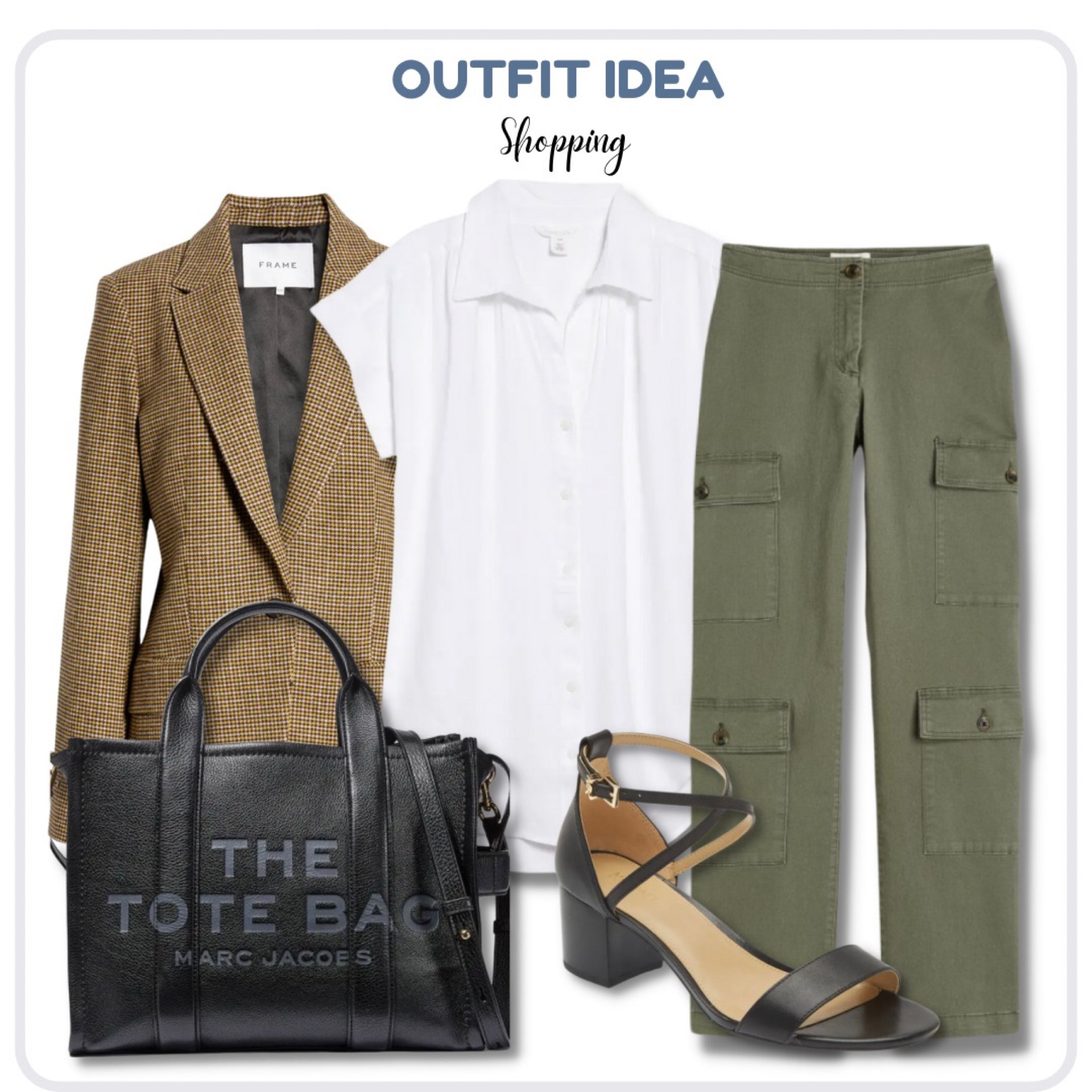 Outfit Idea | Shopping

Here is a trendy outfit for going to the mall. Pair a blazer, blouse, cargo pants, heel sandals and a tote bag to complete this look.

#LTKshoecrush #LTKstyletip #LTKitbag