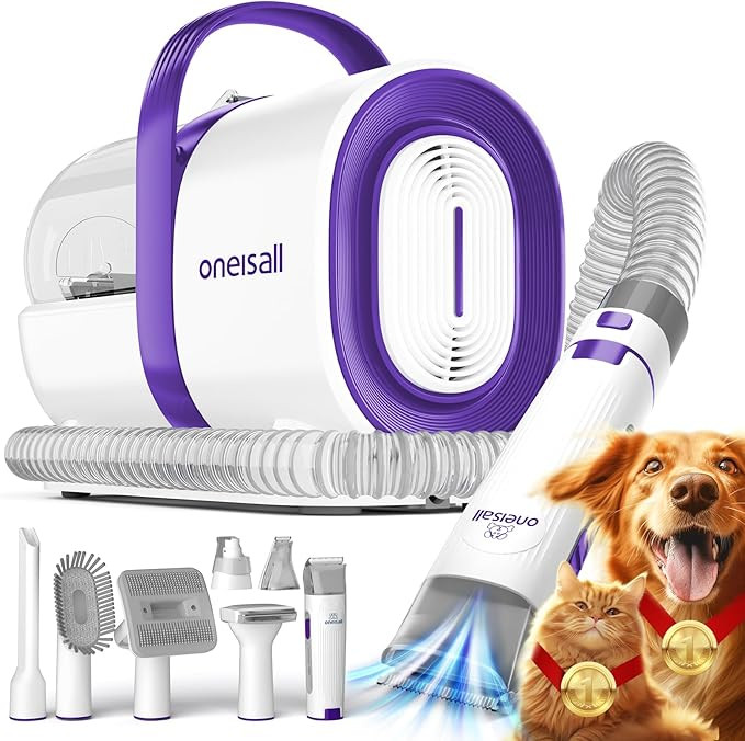 oneisall Dog Grooming Vacuum, Pet Grooming Vacuum with Clipper Nail Grinder, 1.5L Dust Cup Dog de... | Amazon (US)