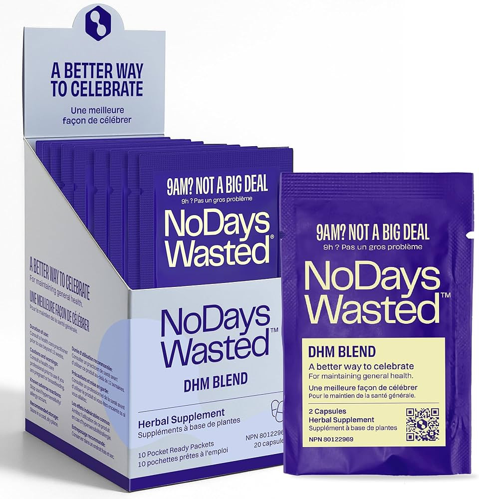 DHM Blend - No Days Wasted - 10 Servings (20 Capsules) - Dihydromyricetin (DHM Supplement), Milk ... | Amazon (CA)
