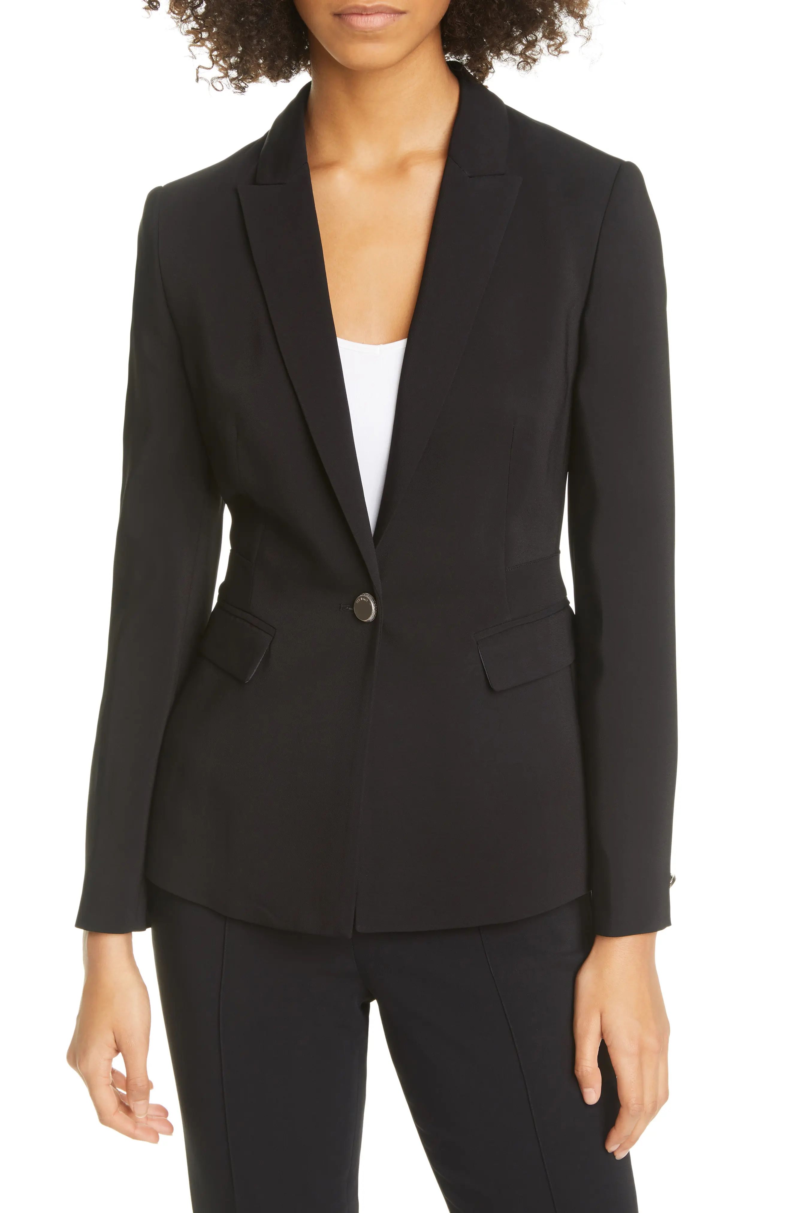 Women's Ted Baker London Raee One-Button Blazer, Size 1 (fits like 0-2 US) - Black | Nordstrom